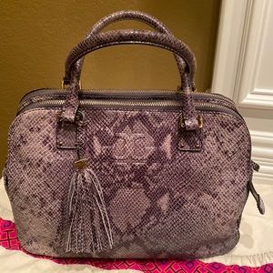 Vintage Tory Burch Thea Snake Triple Zip Satchel